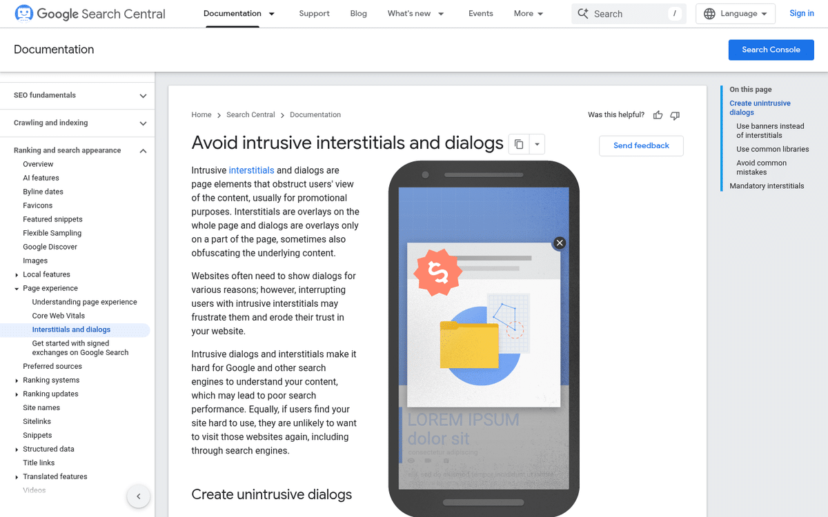 Intrusive Popup Blocking Blog Post Content