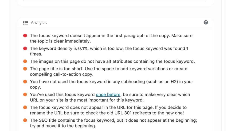 Focus Keyword On Wordpress