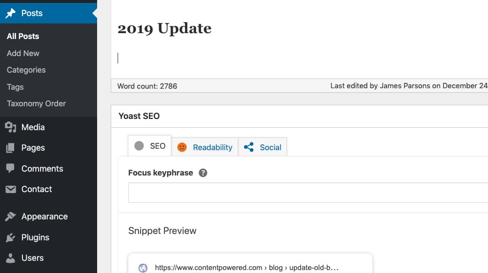 Updating A Blog Post Example