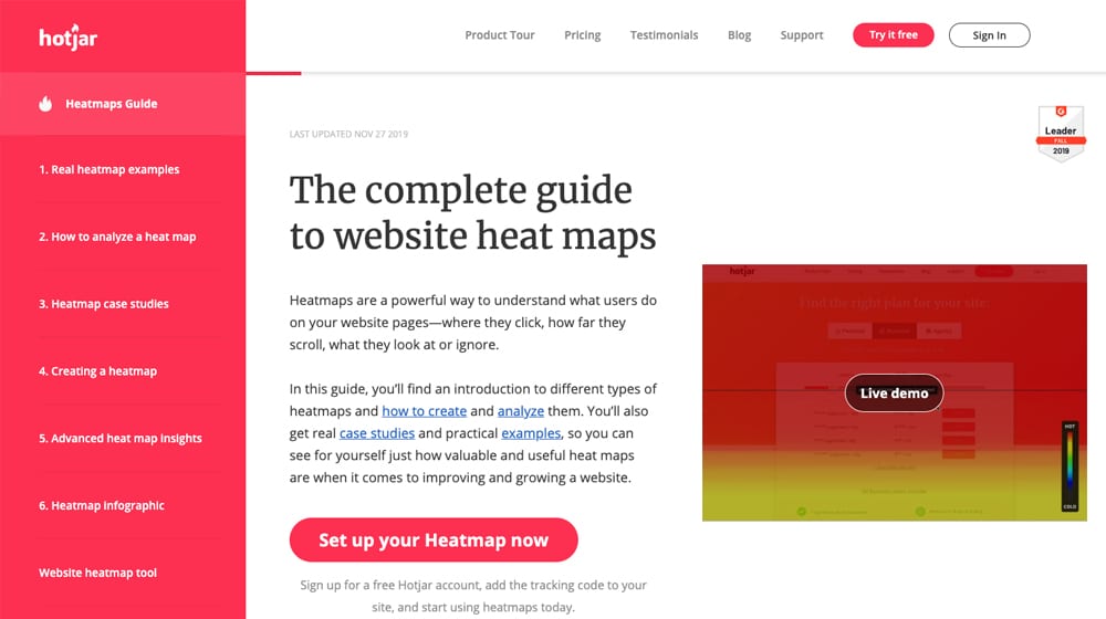Hotjar Homepage