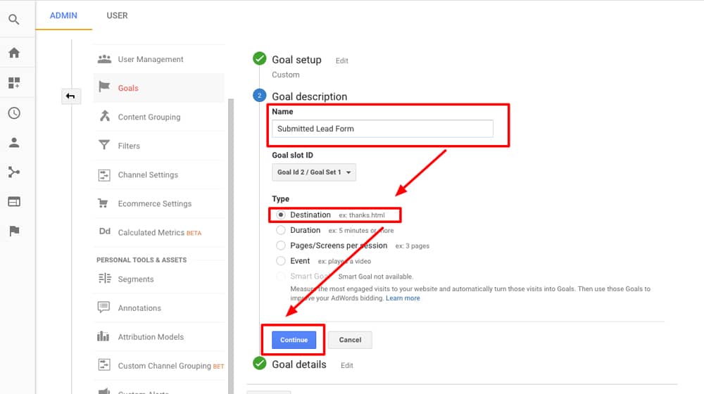 Leads And Goals On Google