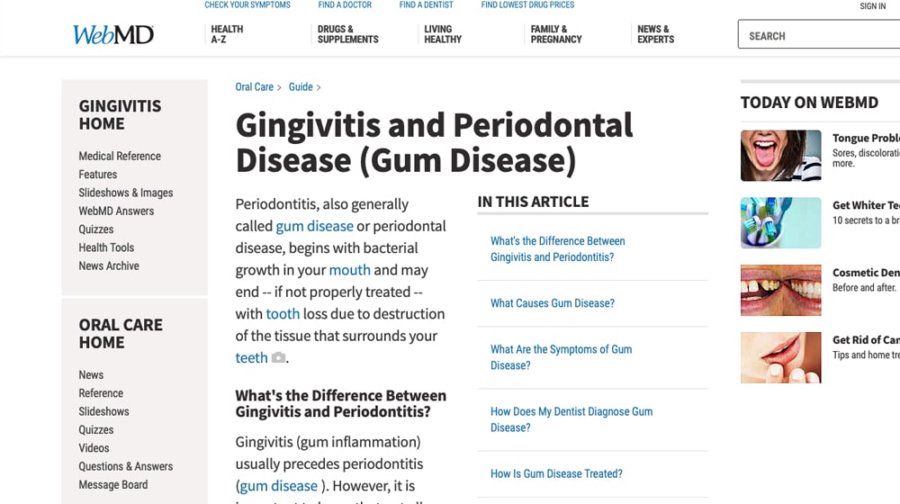 Webmd Example Of Pillar Content