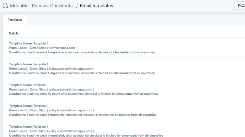 Moonmail Recovered Email Templates