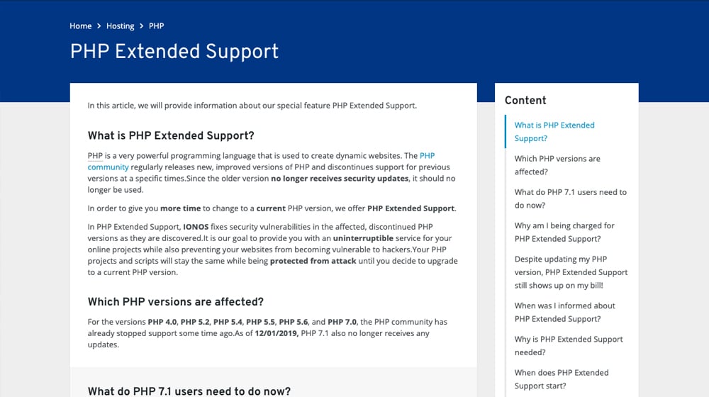 Php Extended Support