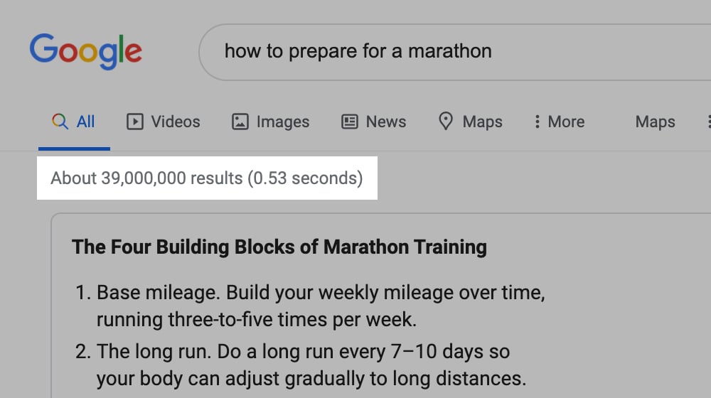 Number Of Google Results