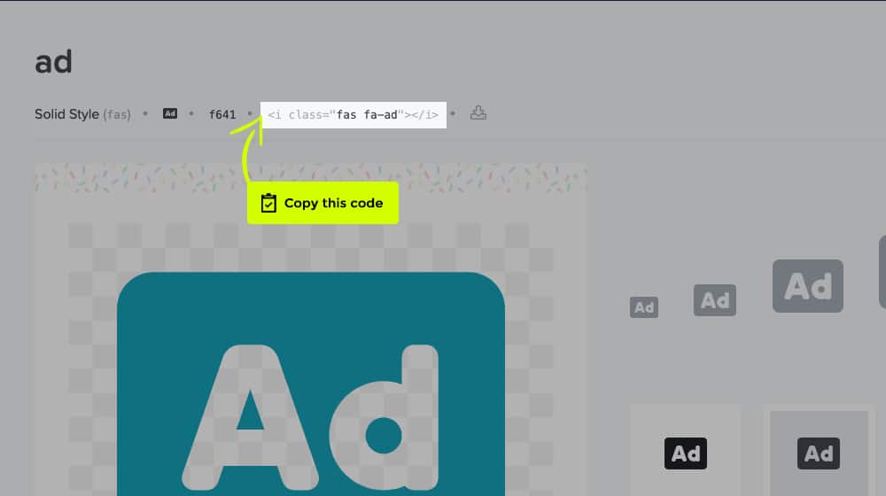 Copy Code On Fontawesome