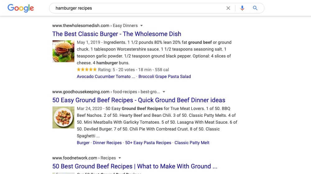 Hamburger Recipes Serps