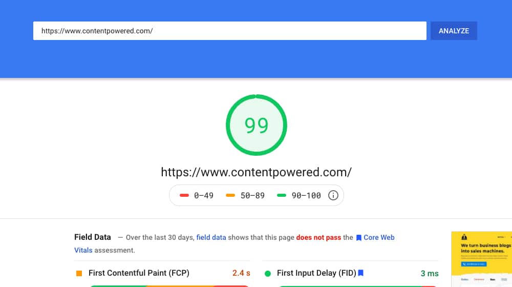 Pagespeed Insights