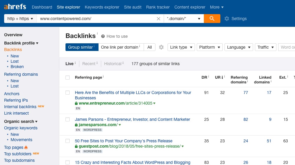 Backlinks On Ahrefs