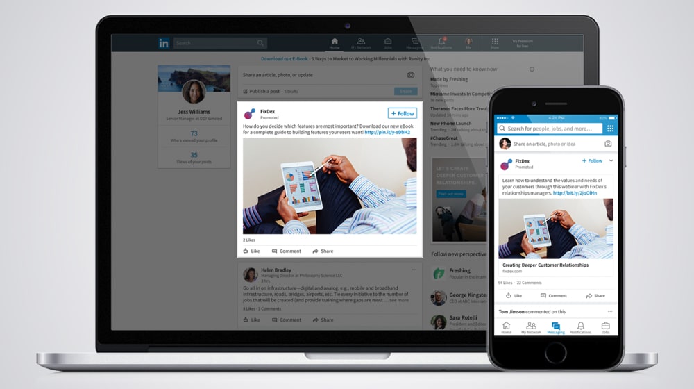 Linkedin Sponsored Content Example