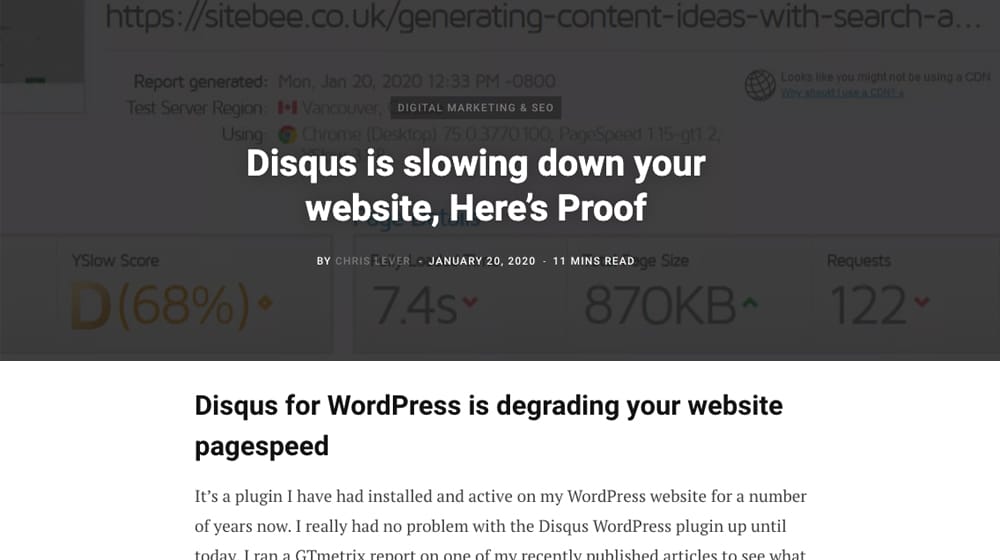 Comments Slowing Down Site