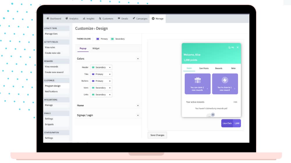 Customize Design In Loyalty Lion