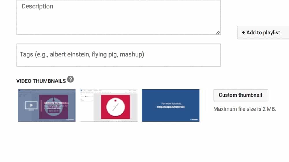 Youtube Thumbnail Setting