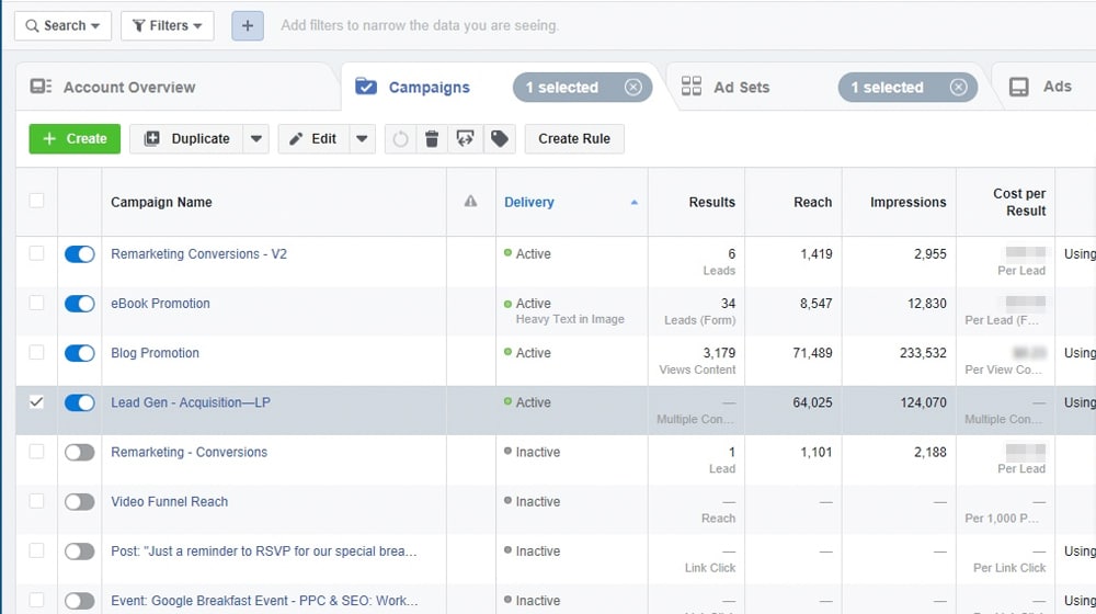 Big List Of Facebook Campaigns