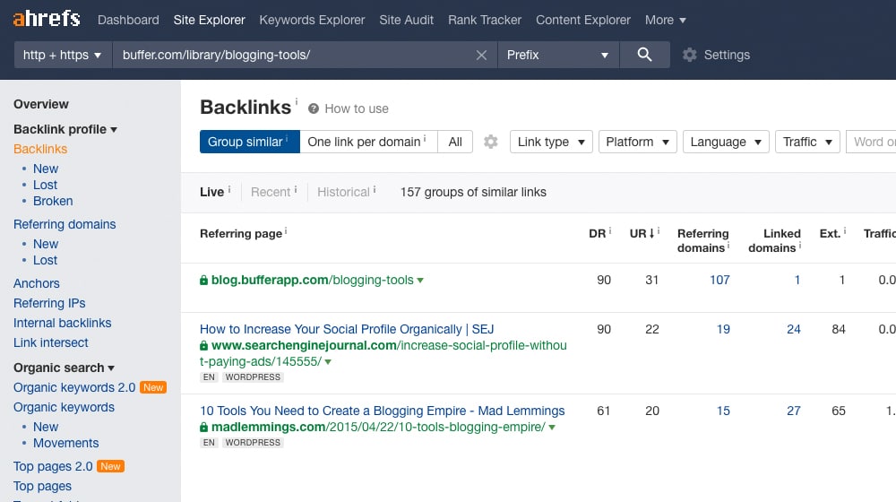 Researching In Ahrefs