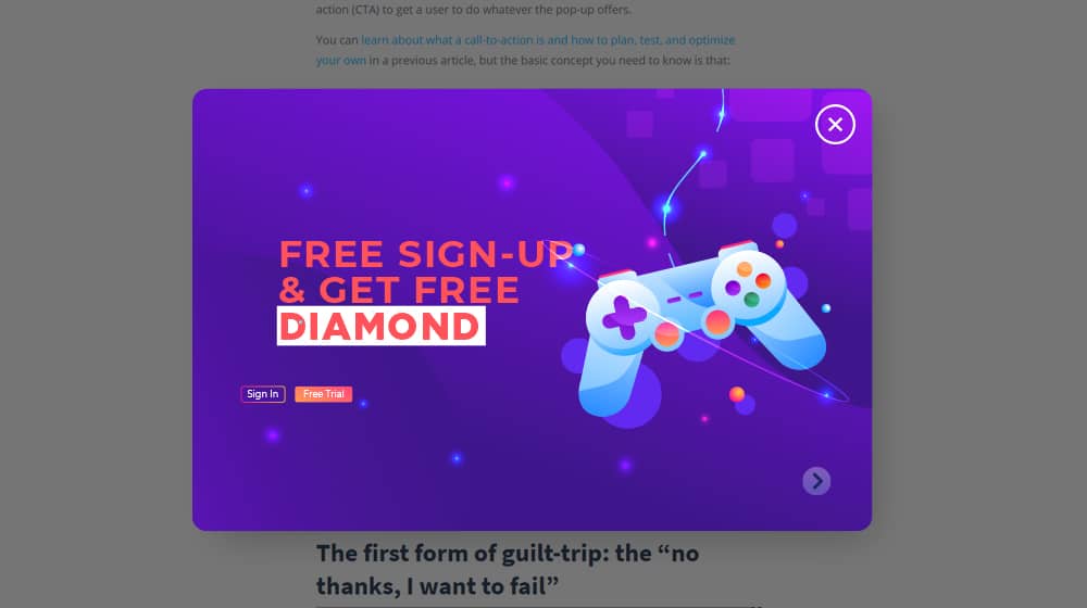 Annoying Call To Action