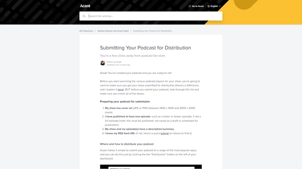 Acast Submit Page