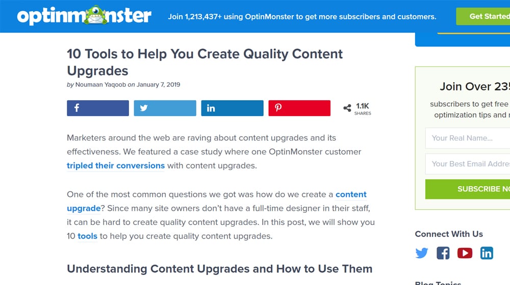 Optinmonster Example