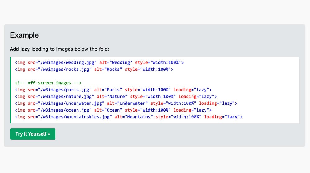 Example Of Lazy Loading Images