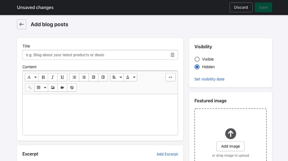 Writing Article In Shopify