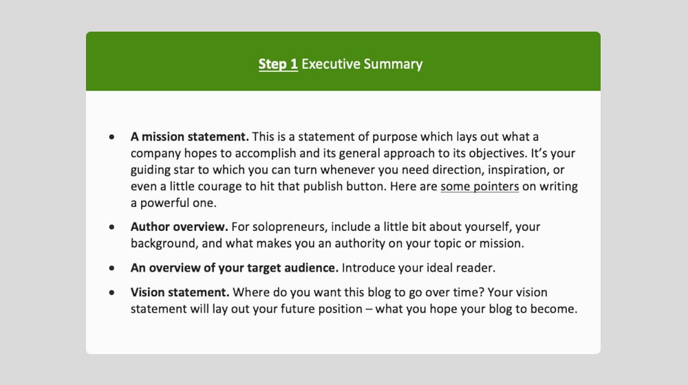 Executive Summary Step