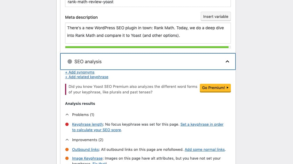 Yoast Seo Section