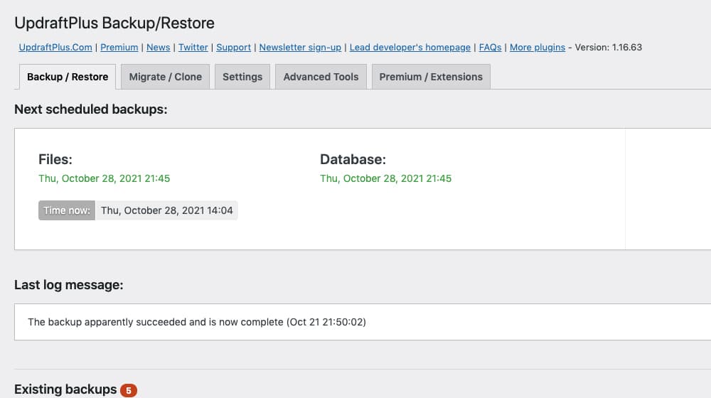 Backing Up A Wordpress Site