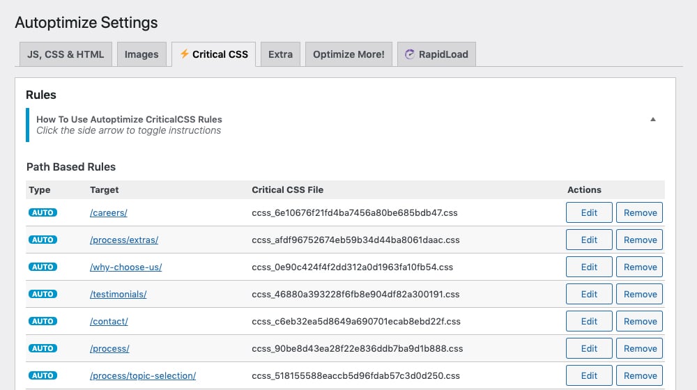 Critical Css Tab