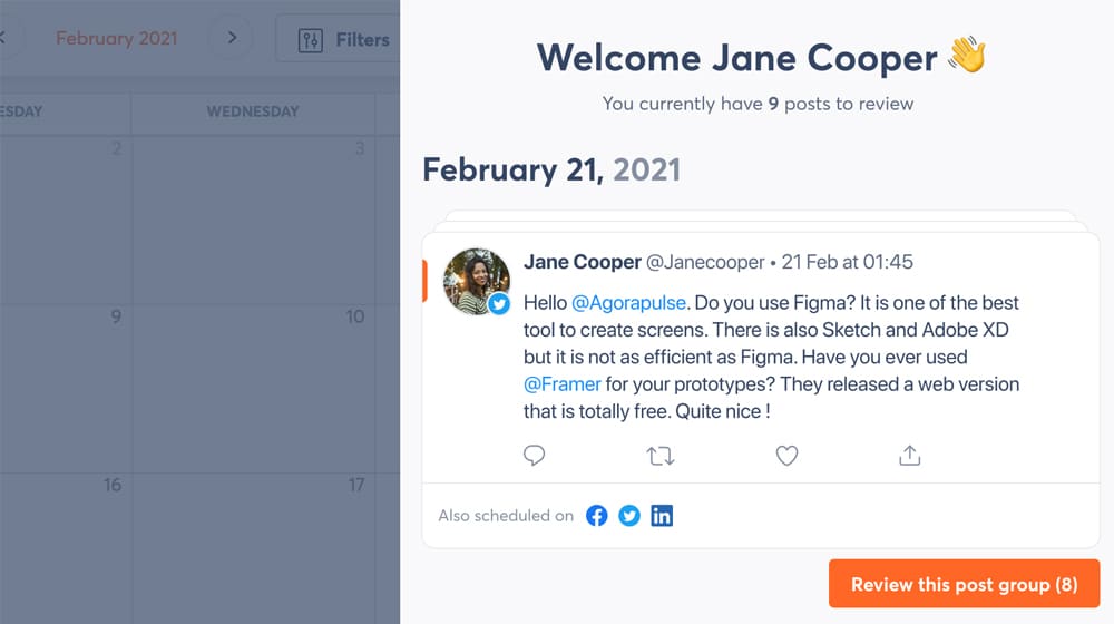 Content Calendar On Agorapulse