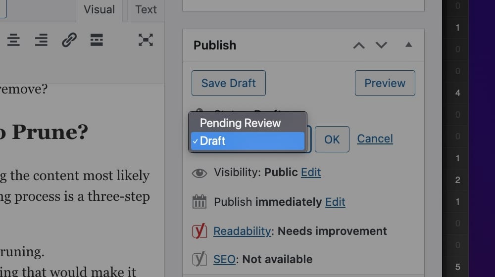 Setting Post To Draft