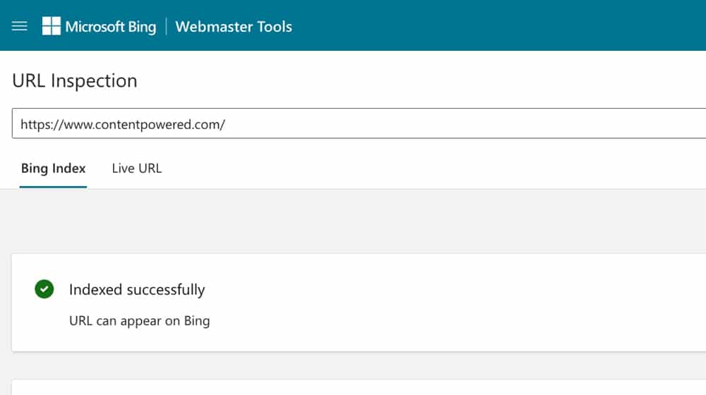 Bing Url Inspector