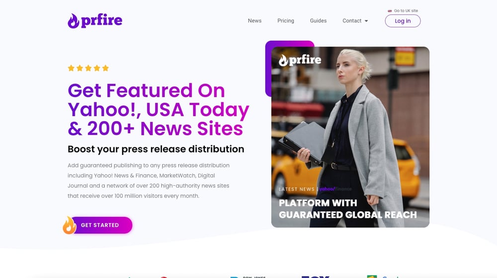 Prfire Homepage