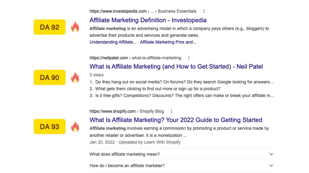 Ranking Sites By Da