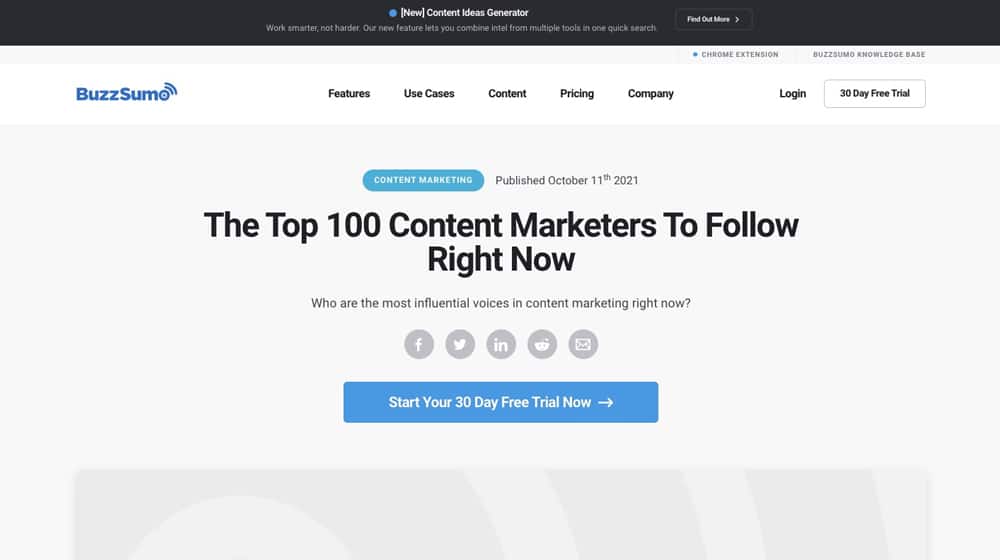 Buzzsumo Post Example