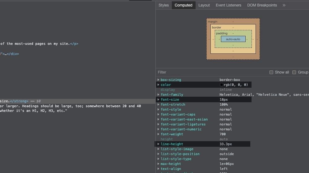 Font Sizes And Readability