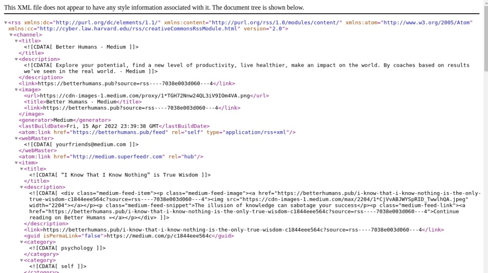 Medium Xml Feed Example