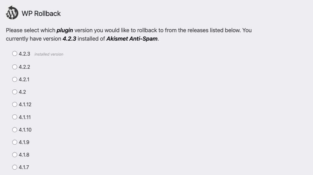 Wp Rollback