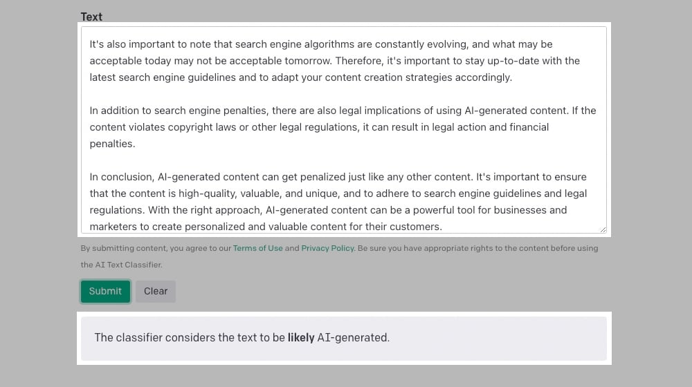 Example Ai Detector Tool