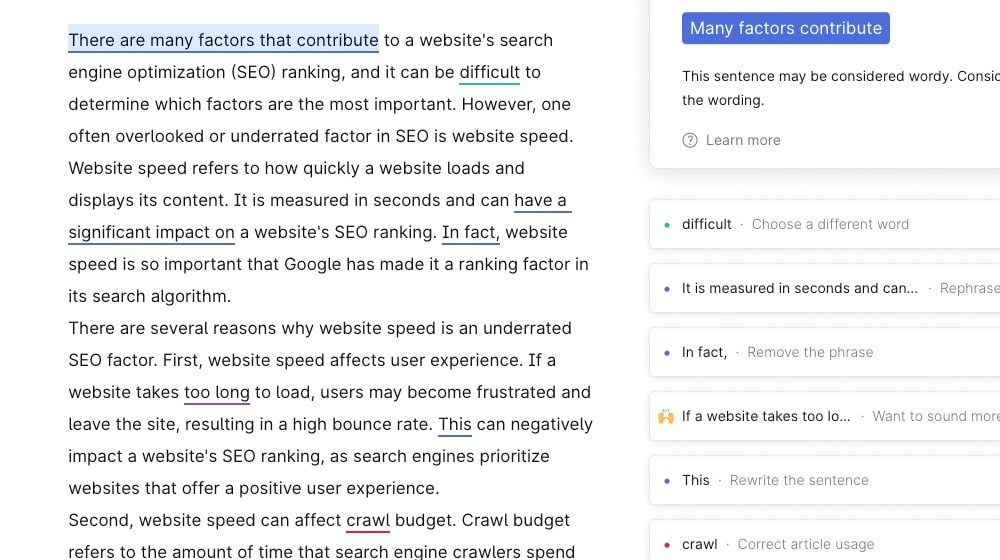 Example Of Grammar Issues On Chatgpt Generated Content