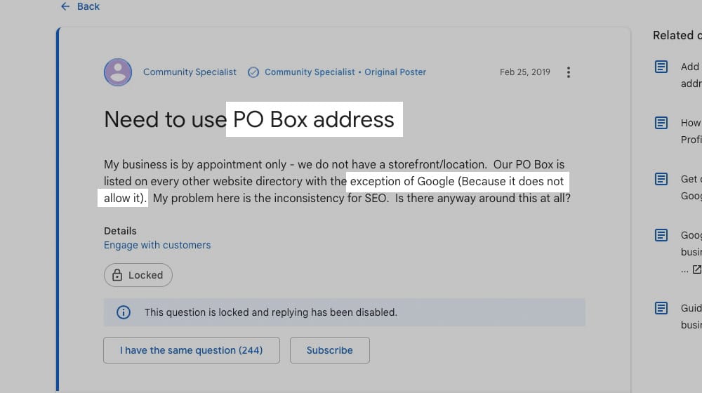 Po Box Not Allowed