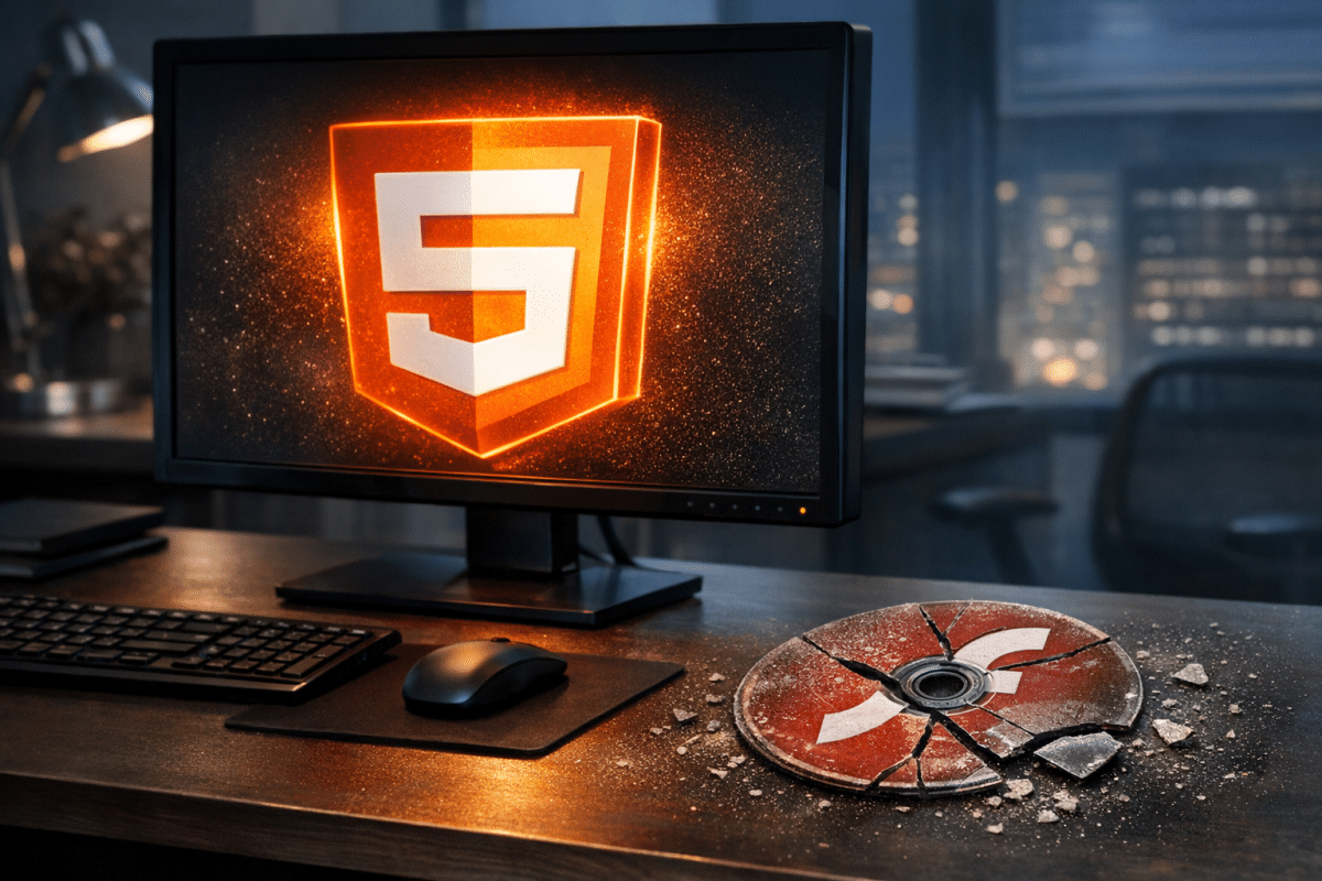 Flash Logo Fading Into Html5 Logo