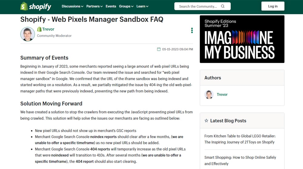 Shopify Web Pixels Manager Sandbox Faq
