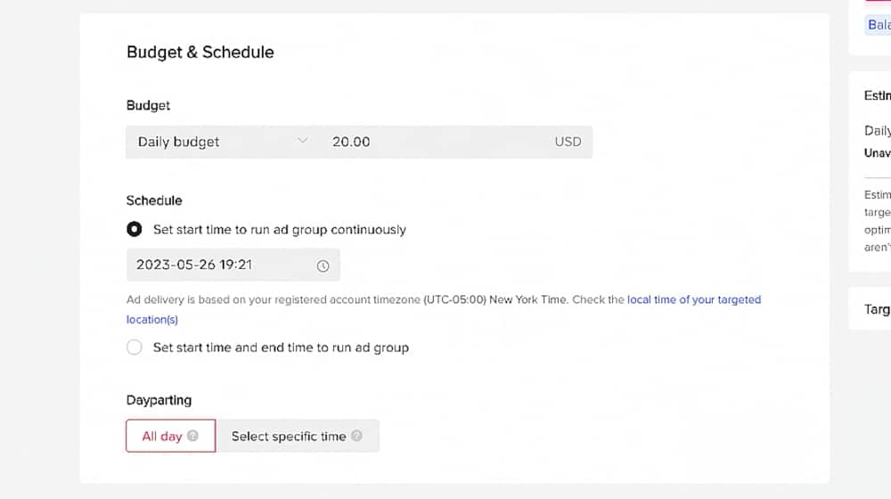 Tiktok Advertising Budget And Schedule