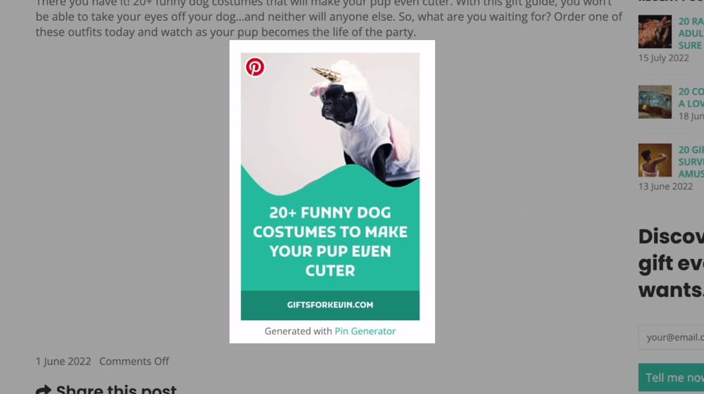 A Pinterest Button