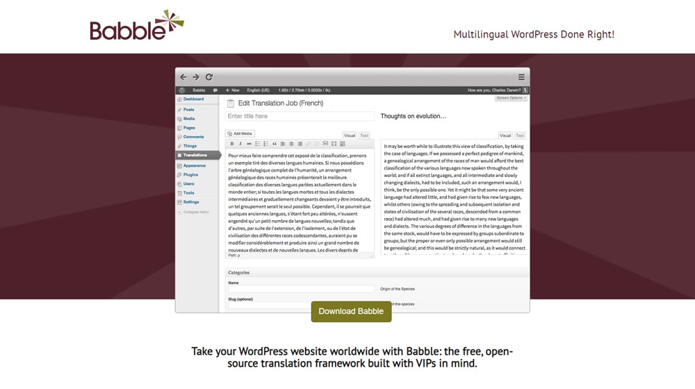 Babble Translation Plugin
