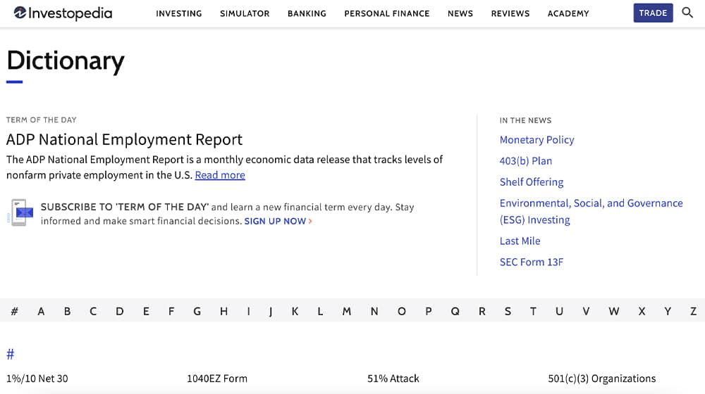 Investopedia Glossary Of Terms