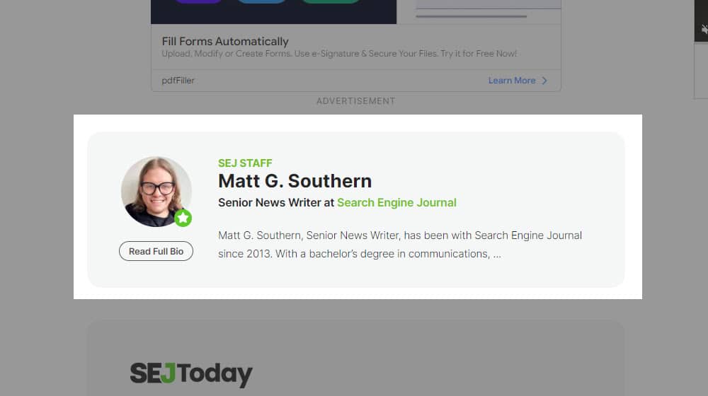 Matt G Southern Author Bio