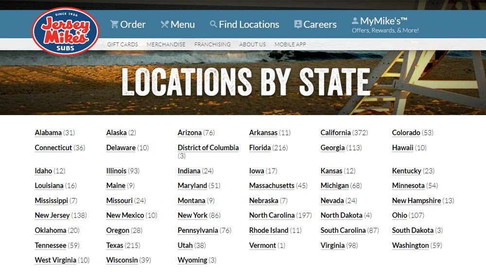 Jersey Mikes Location Page