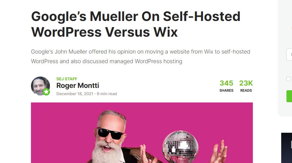 Mueller On Self-Hosted Wordpress Versus Wix