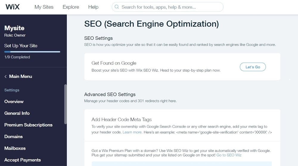 Wix Seo Page